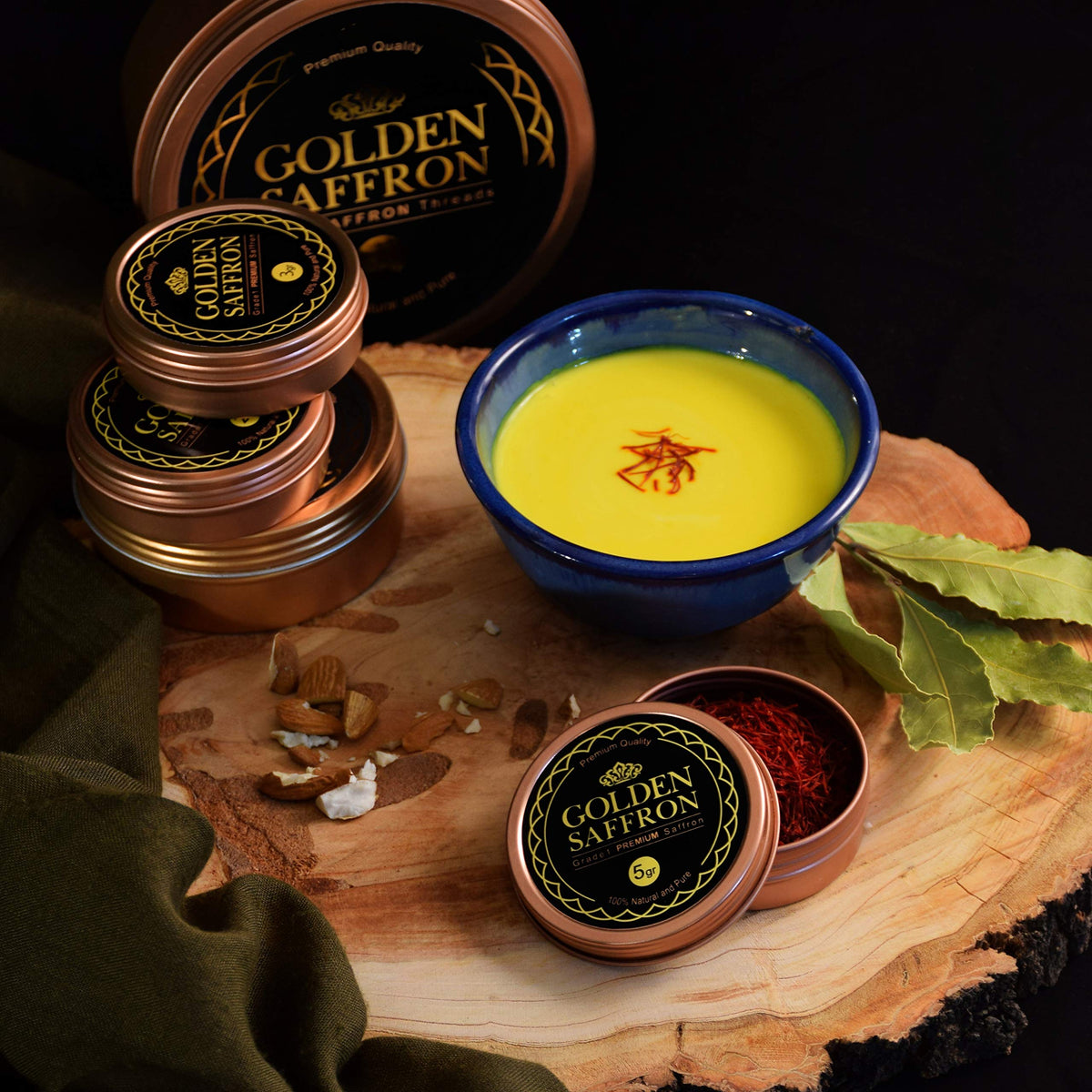 Golden Saffron Grade A+ Super Negin Saffron Threads 5g - Non-GMO Verified