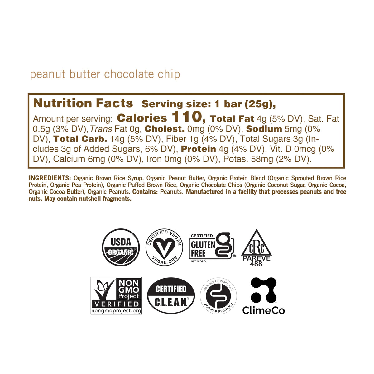 GoMacro MacroBar Mini Peanut Butter Chocolate Chip – Organic Vegan Snack Bars (0.90 Ounce, 24 Count)