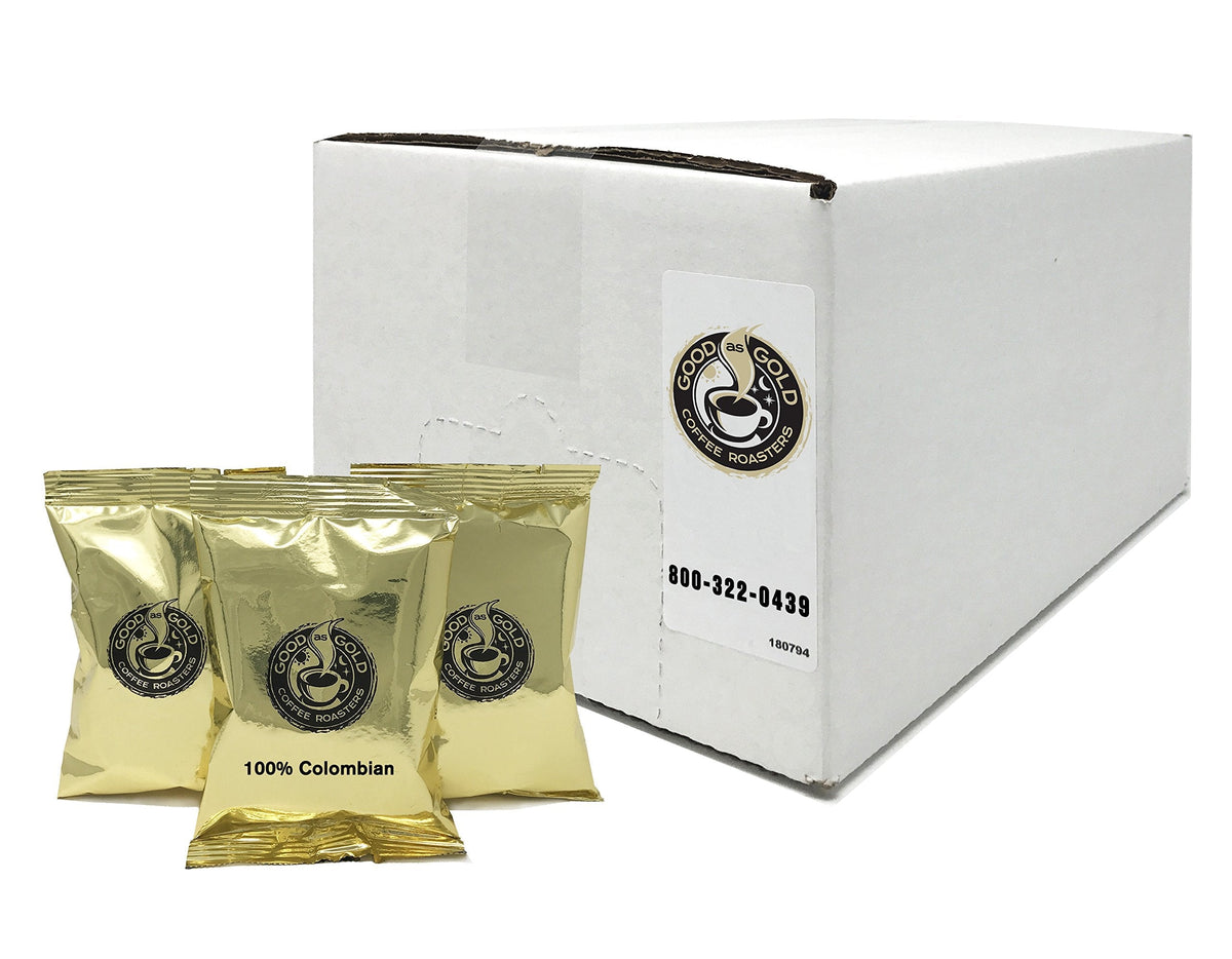 Good As Gold 100% Colombian Coffee Pouches – 40 x 2.0oz, Premium Arabica Medium Roast