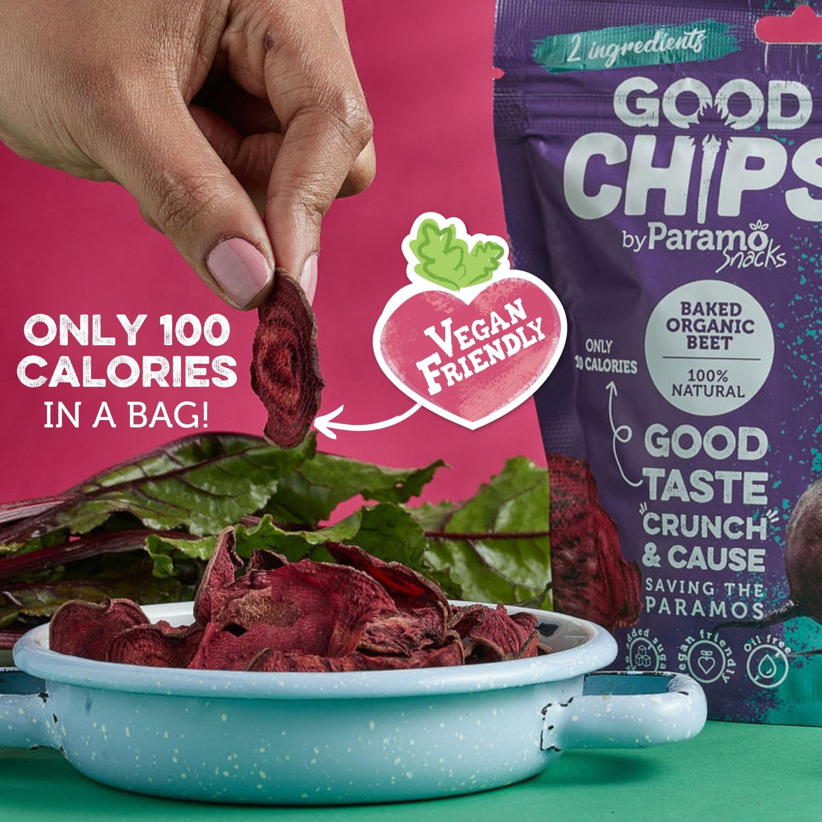 Good Chips by Paramo Snacks – Baked Organic Beet Chips, 8-Pack, Oil-Free