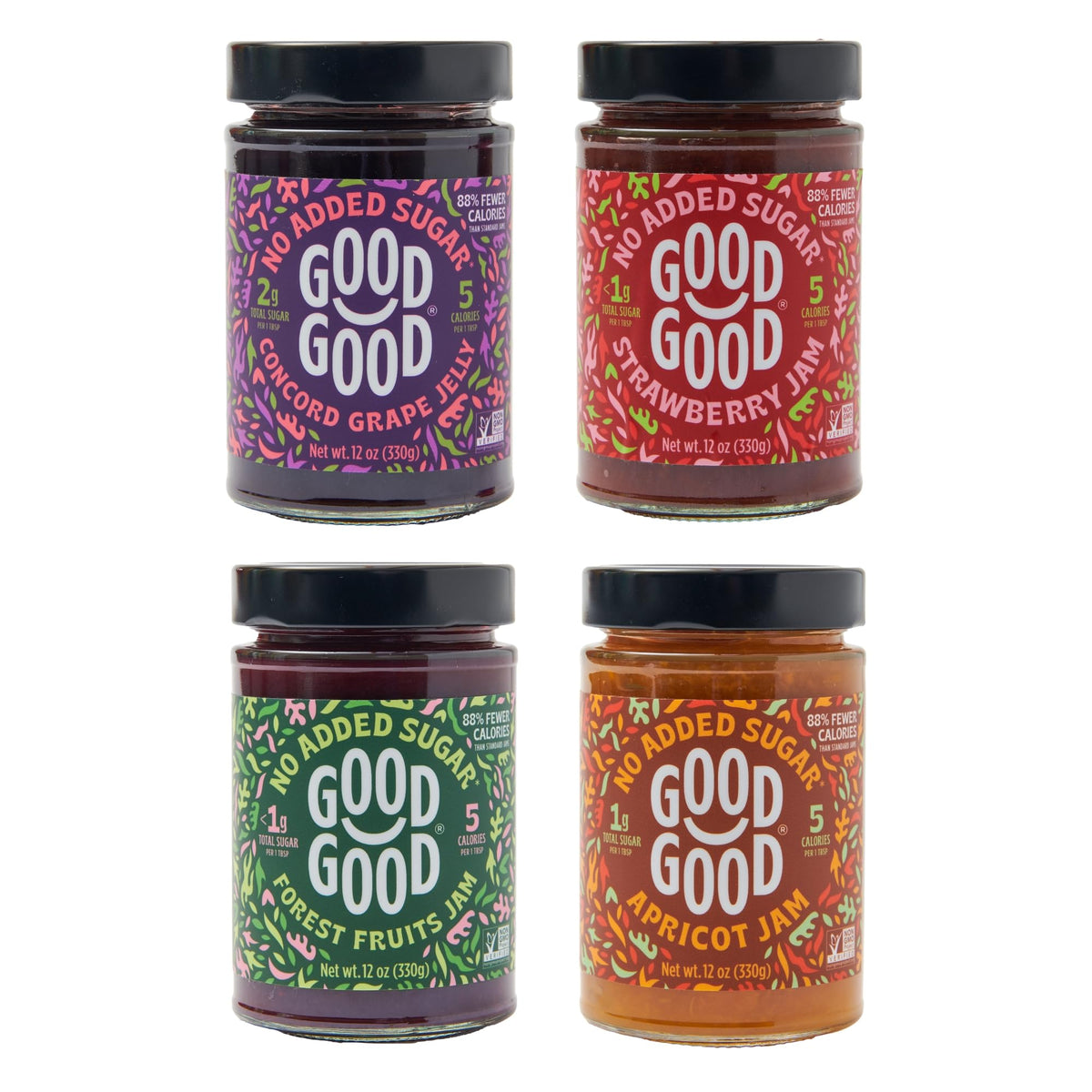 Good Good Healthy Jam Variety Pack – No Added Sugar, Keto & Low-Carb