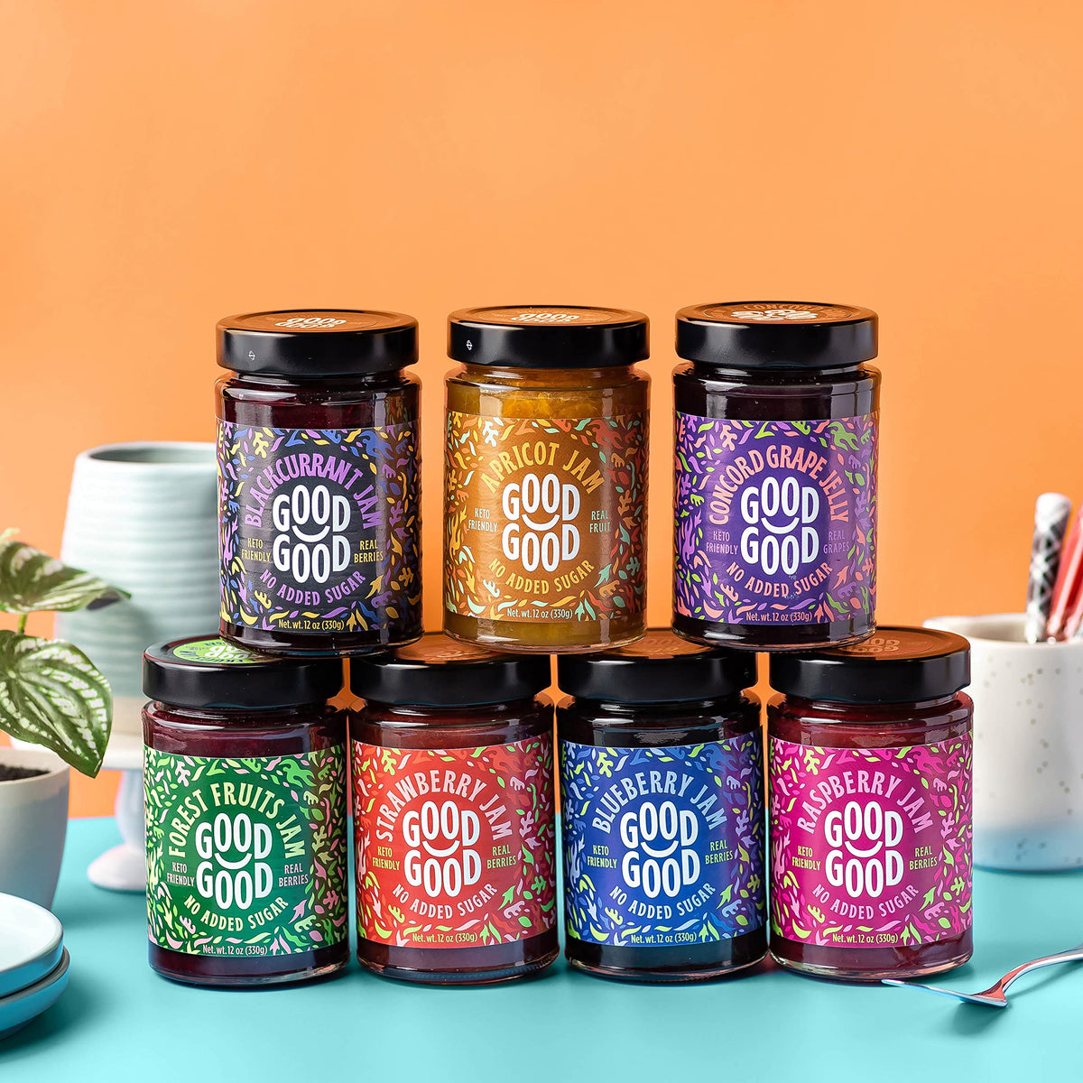 Good Good Healthy Jam Variety Pack – No Added Sugar, Keto & Low-Carb