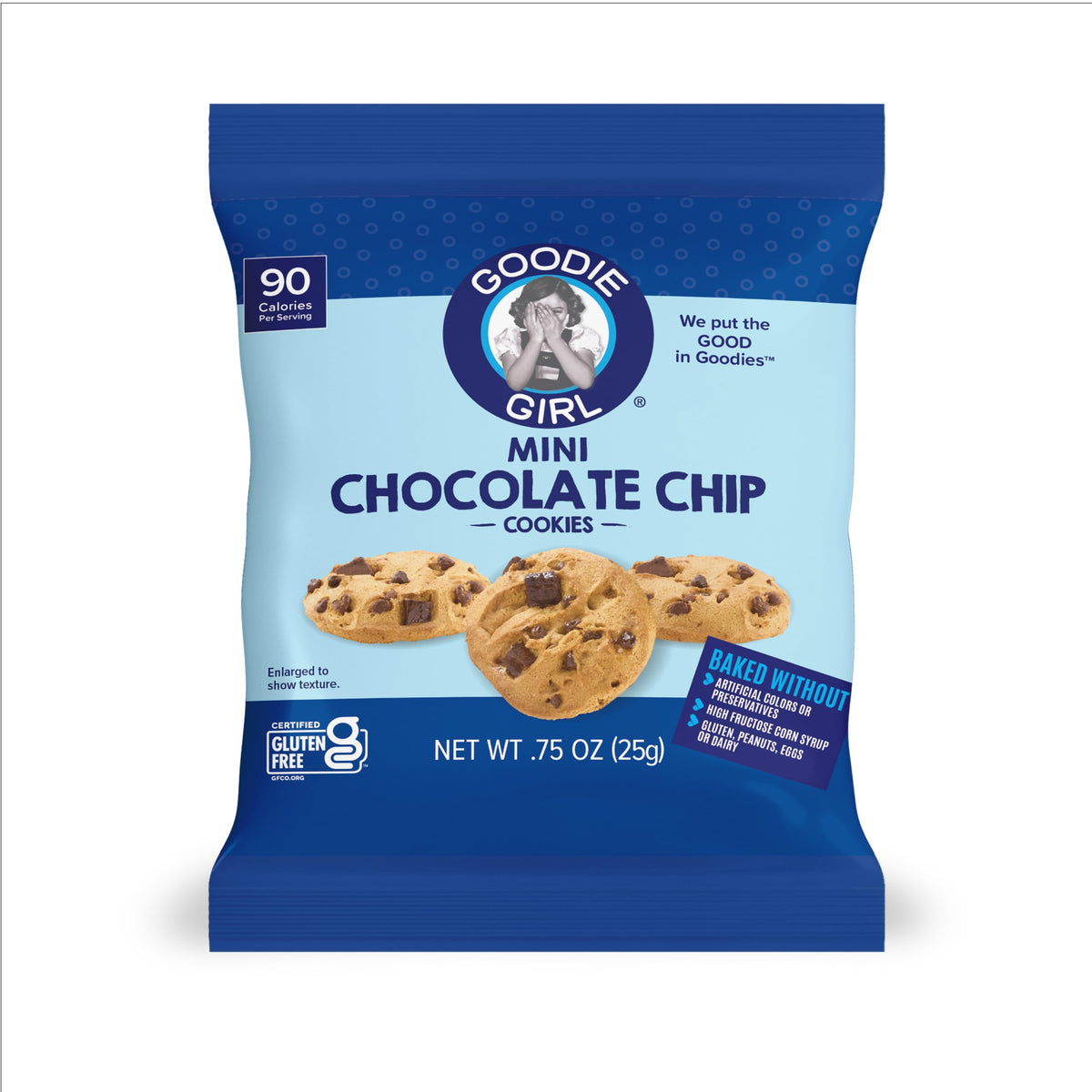 Goodie Girl Mini Chocolate Chip Gluten Free Cookie Snack Packs — 24 Snack Packs, 90 Calories Each | Peanut Free, Egg Free, Dairy Free