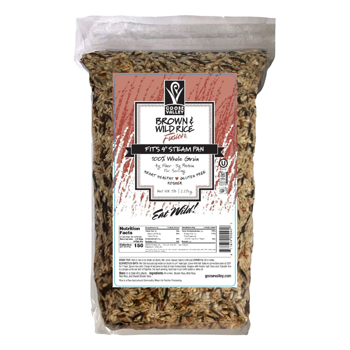 Goose Valley Brown & Wild Rice Fusion – 5 lb California Grown Whole Grain Blend