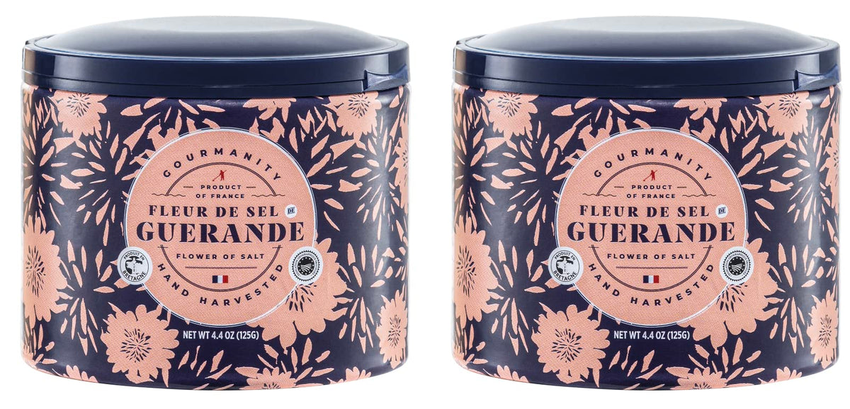 Gourmanity Fleur de Sel de Guerande – Premium Hand Harvested French Sea Salt, Finishing Salt, 4.4 oz (Pack of 2)