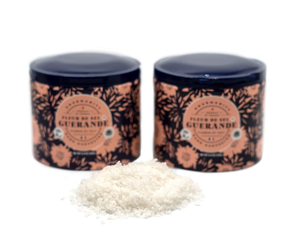 Gourmanity Fleur de Sel de Guerande – Premium Hand Harvested French Sea Salt, Finishing Salt, 4.4 oz (Pack of 2)