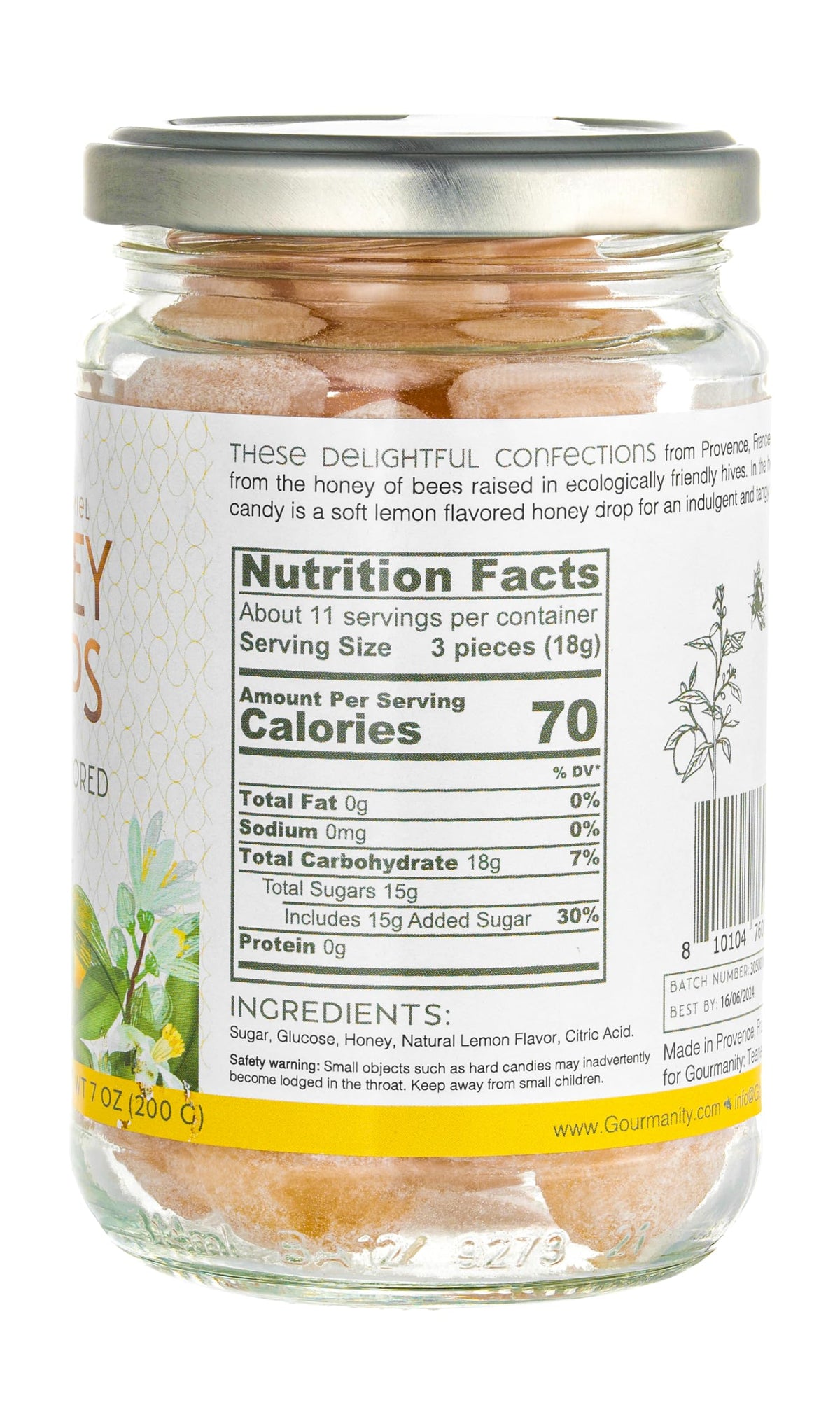 Gourmanity Honey Candy Lemon Drops – Lemon-Filled French Honey Candy, Provence (7oz Pack of 2)