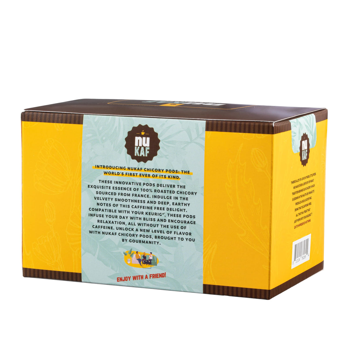 nuKAF Chicory Coffee K-Cups – 100% Caffeine Free, All Natural Keurig Pods by Gourmanity (36 pods)