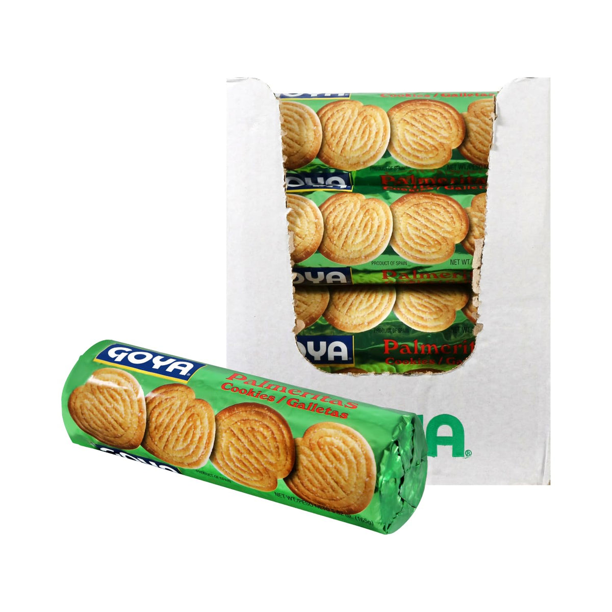 Goya Palmerita Cookies – 16 Pack, 5.82 oz Each | Flaky Spanish Palmetas