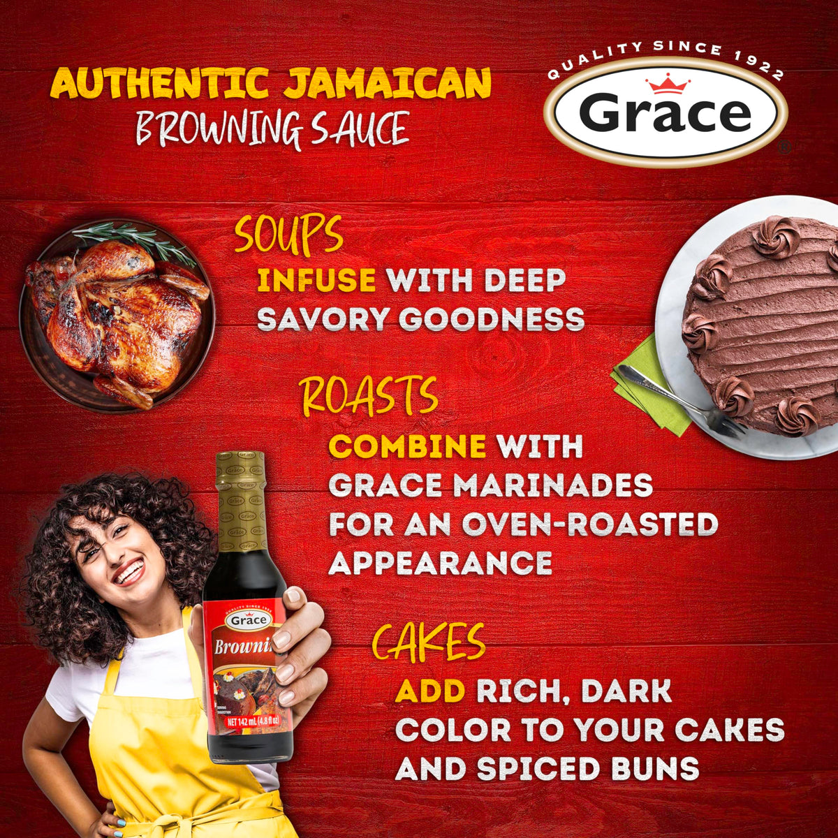 Grace Browning Sauce Jamaican 10 oz - 2 Pack for Grilling & Baking