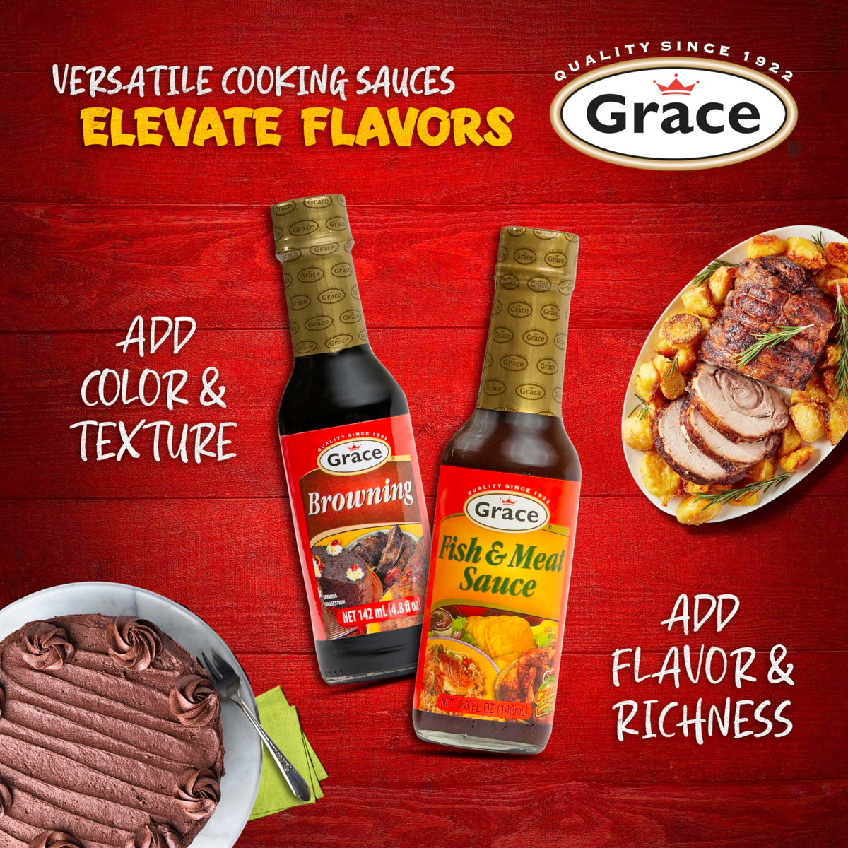 Grace Browning Sauce Jamaican 10 oz - 2 Pack for Grilling & Baking