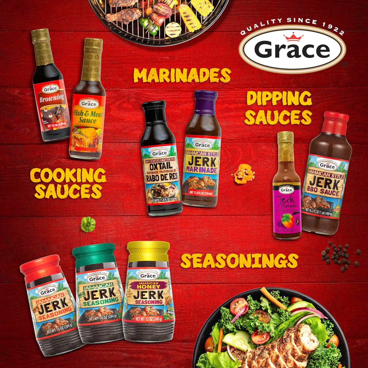 Grace Browning Sauce Jamaican 10 oz - 2 Pack for Grilling & Baking
