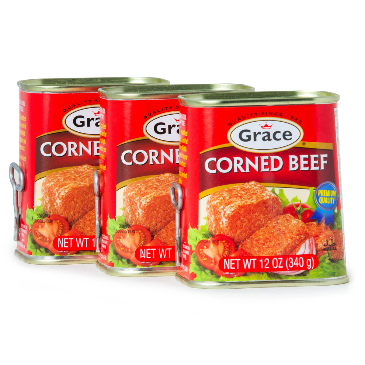 Grace Corned Beef Canned 12oz - 3 Pack | Caribbean-Style Protein