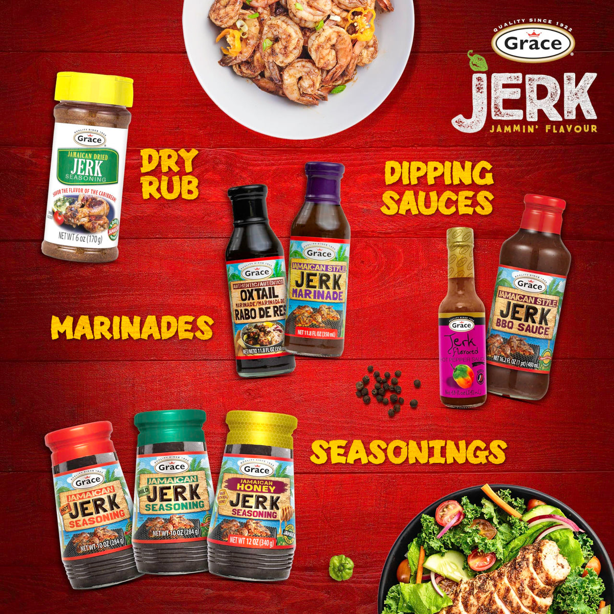 Grace Jamaican Mild Jerk Seasoning - 2 x 10oz Jars | Mild Caribbean Jerk for Chicken & Oxtail