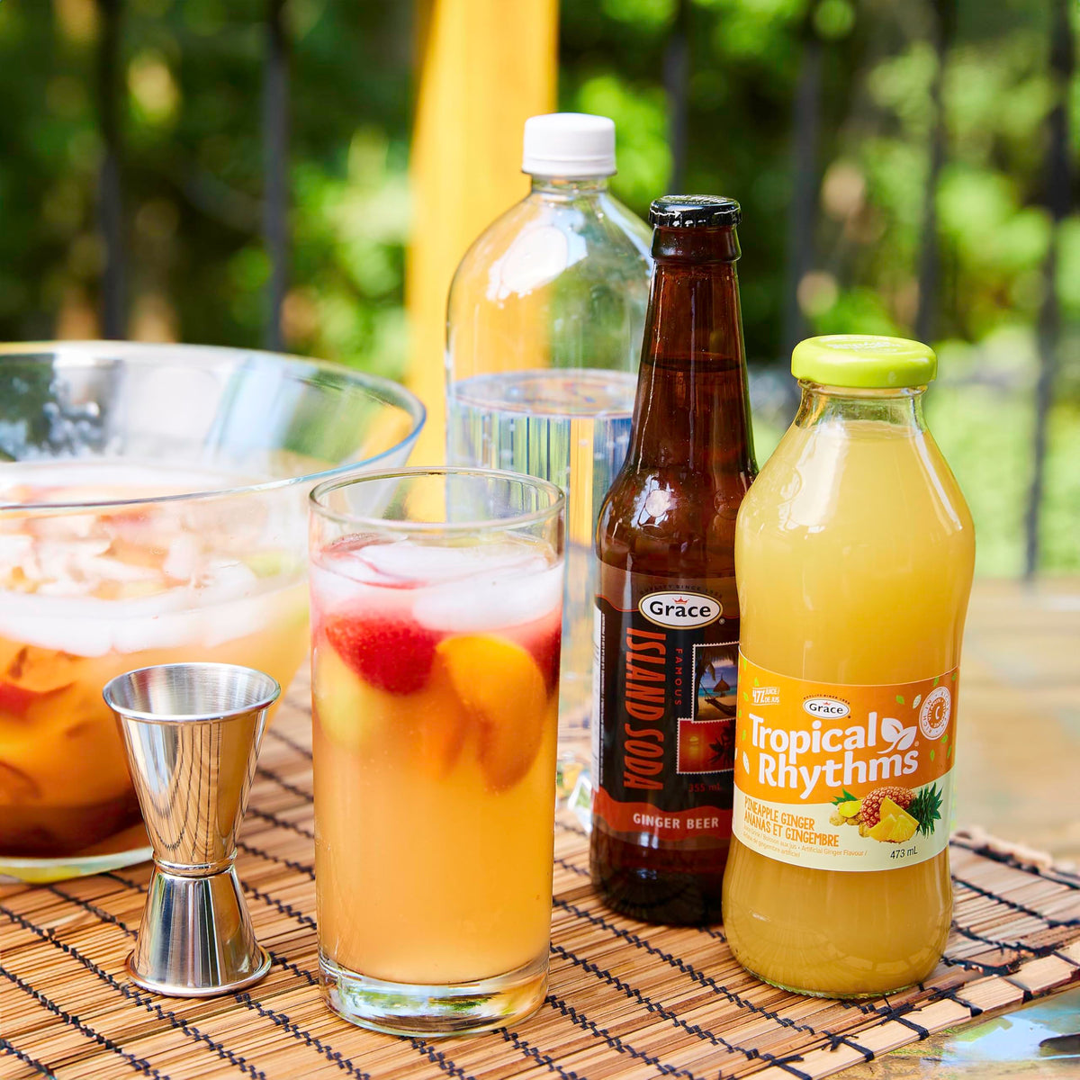 Grace Tropical Rhythms Ginger and Pineapple Juice — 3 Cartons (1L Each)
