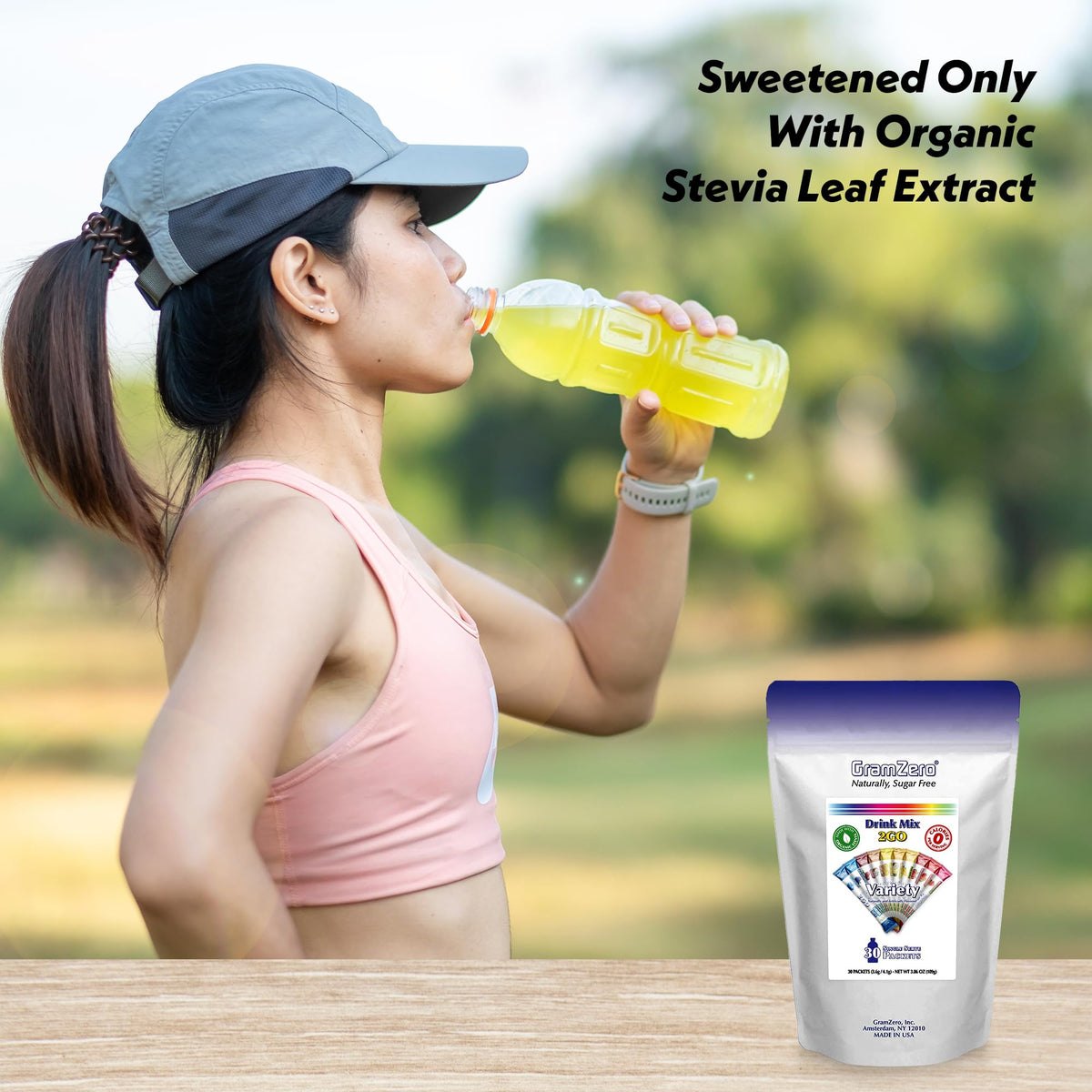 GramZero 2GO Sticks - Variety Pack | Zero Calorie Sugar Free Drink Mix with Organic Stevia | Keto Friendly
