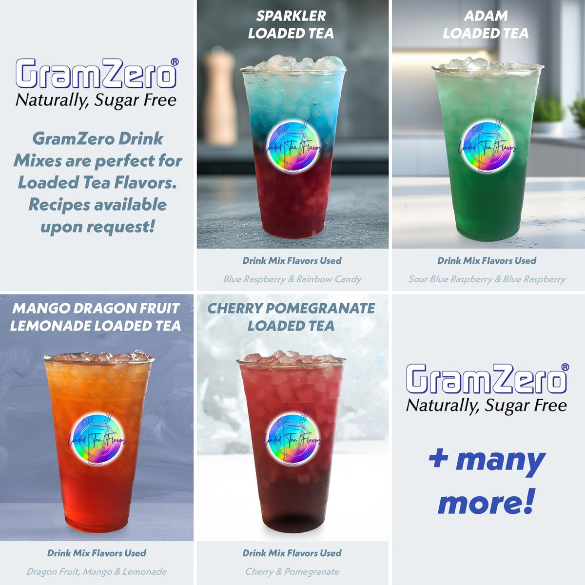 GramZero 2GO Sticks - Variety Pack | Zero Calorie Sugar Free Drink Mix with Organic Stevia | Keto Friendly