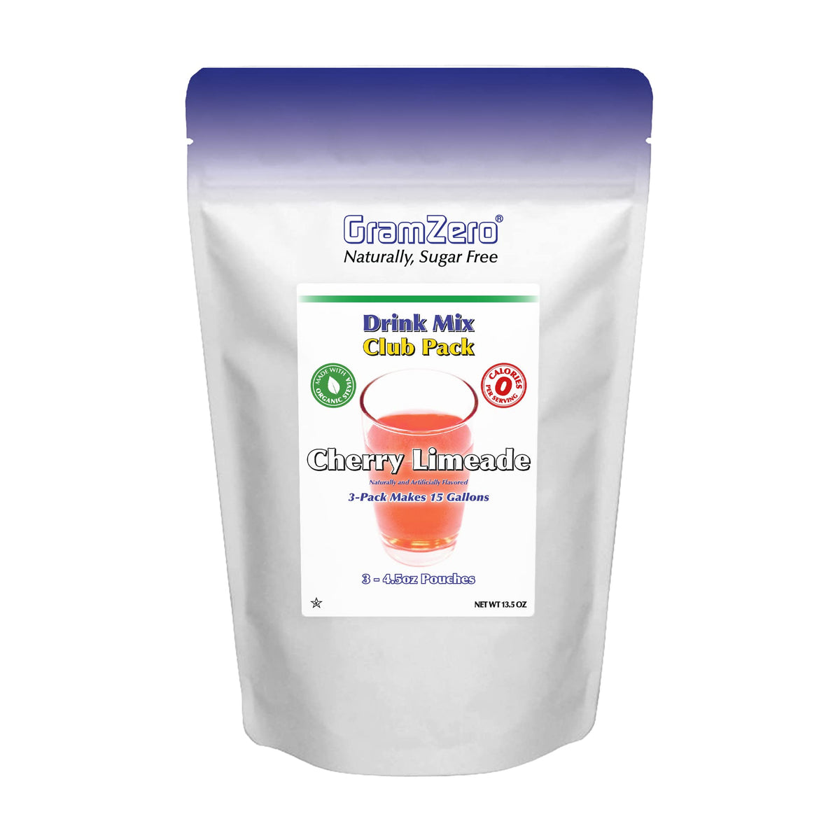 GramZero Cherry Limeade Zero Calorie Drink Mix | Stevia-Sweetened, Keto Friendly