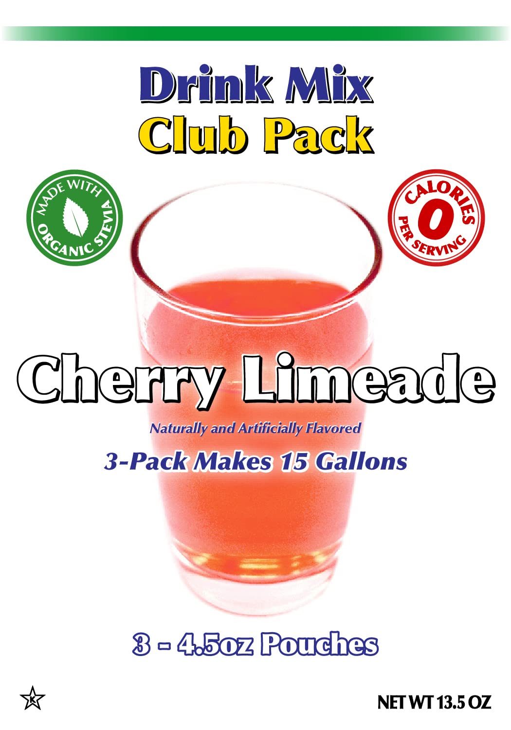 GramZero Cherry Limeade Zero Calorie Drink Mix | Stevia-Sweetened, Keto Friendly