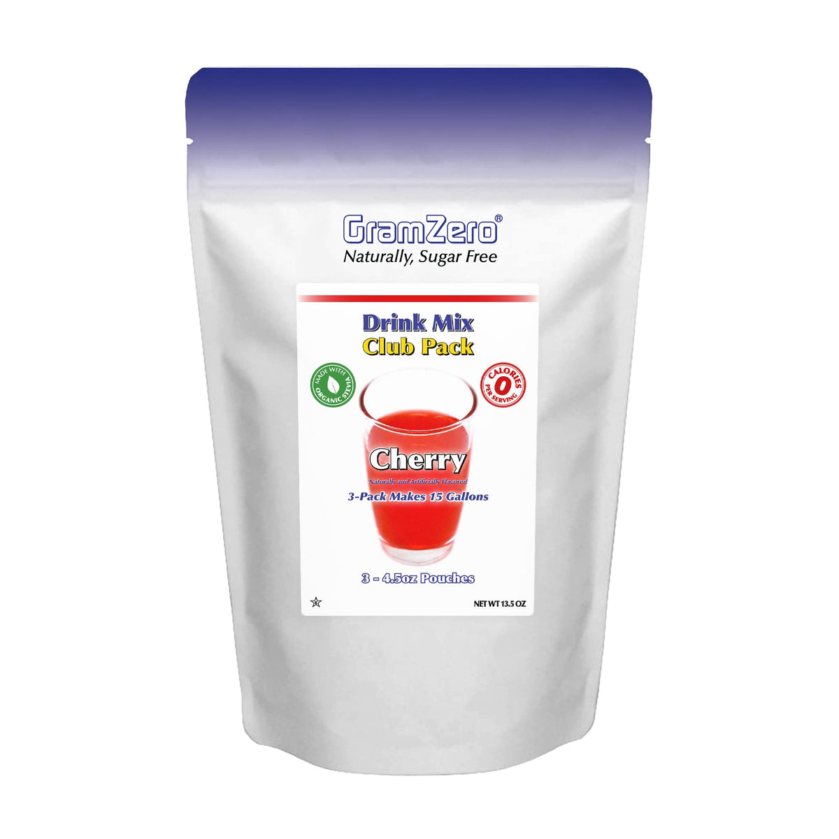 GramZero Cherry Zero Calorie Drink Mix | Keto-Friendly, Stevia-Sweetened