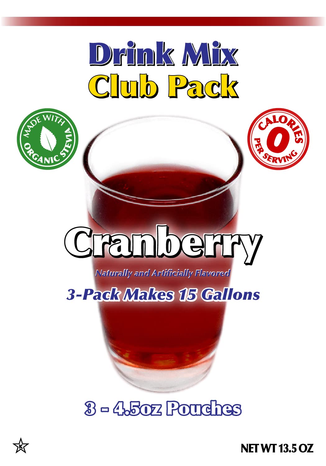 GramZero Cranberry Zero Calorie Drink Mix – Sugar Free, Stevia Sweetened, Keto Friendly