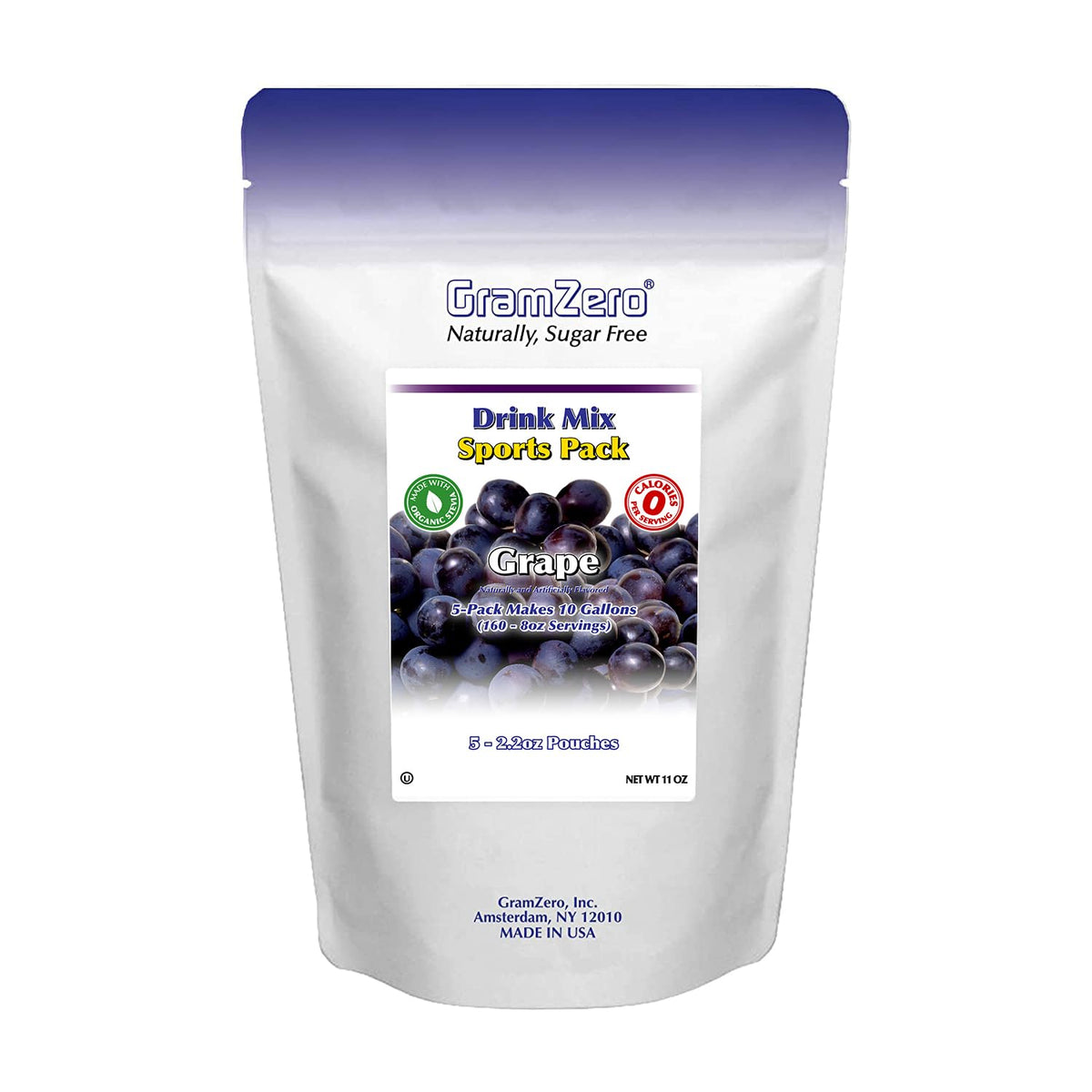 GramZero Grape Sugar Free Drink Mix – Zero Calories, Stevia-Sweetened, Keto Friendly