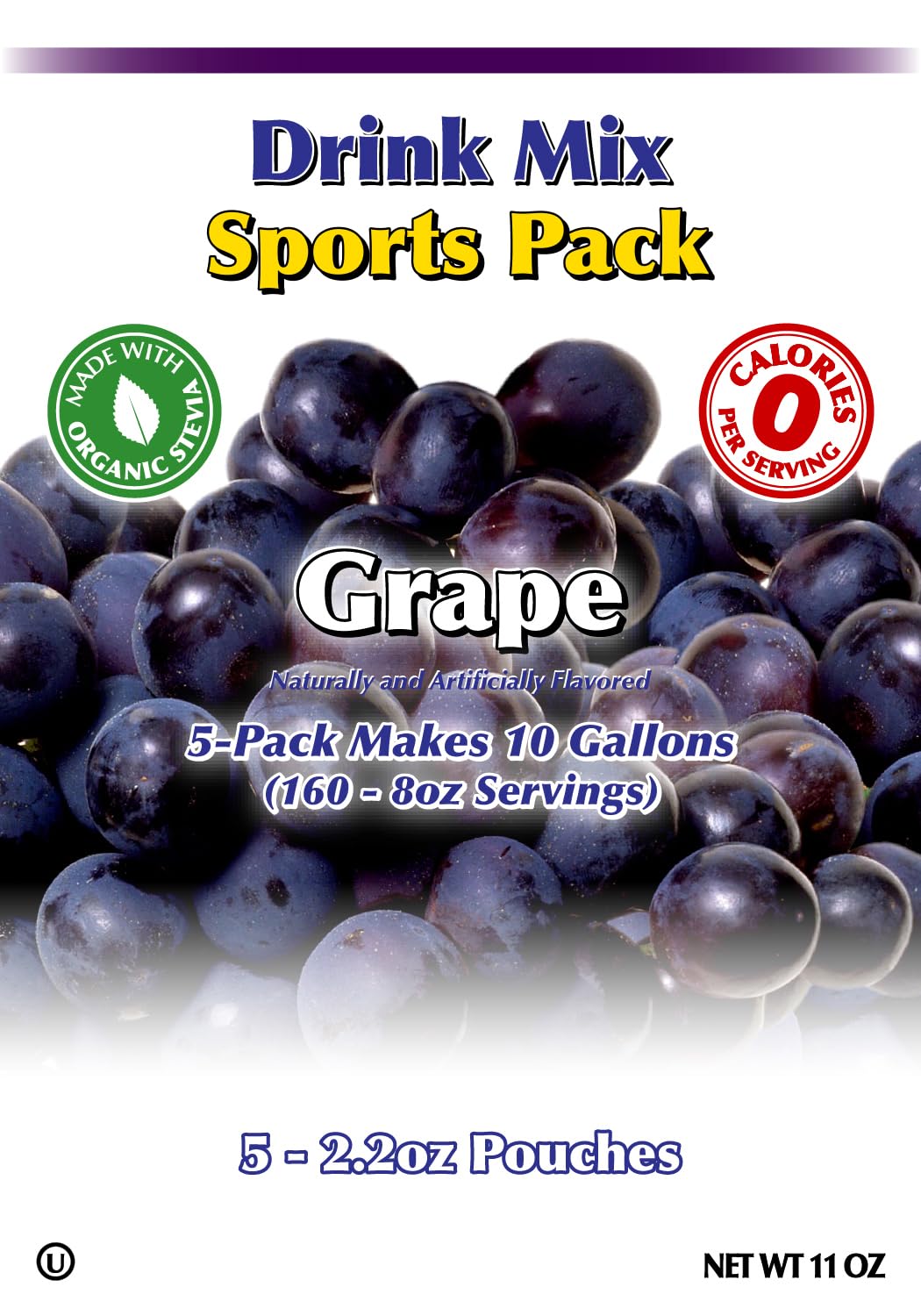 GramZero Grape Sugar Free Drink Mix – Zero Calories, Stevia-Sweetened, Keto Friendly