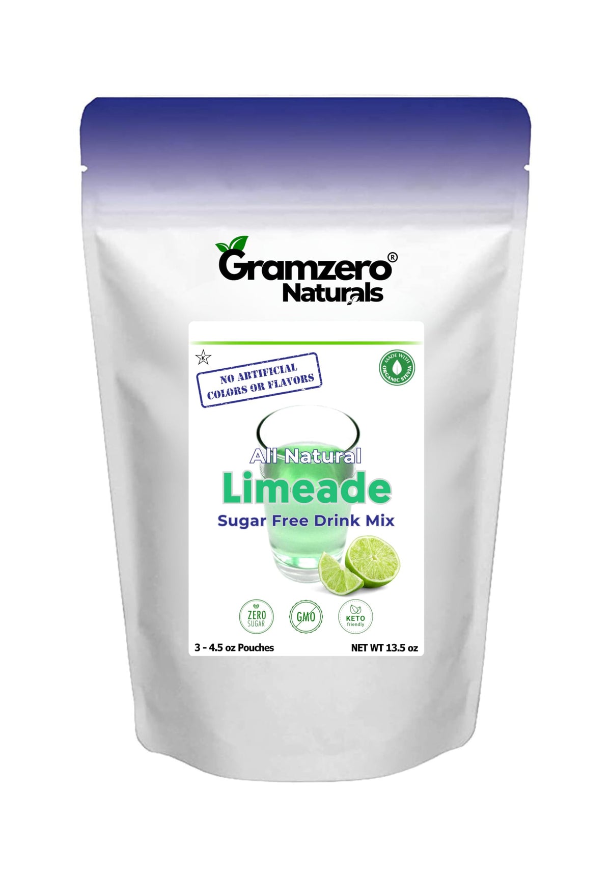 GramZero All Natural Limeade — Zero Calorie, Sugar Free, Stevia Sweetened