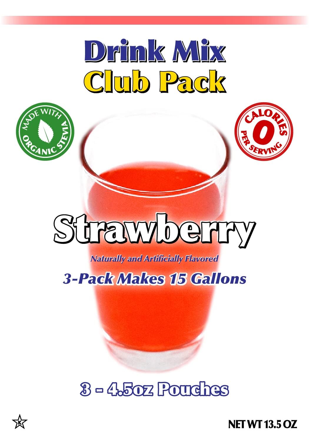GramZero Strawberry Zero Calorie Sugar Free Drink Mix | Keto Friendly Stevia Sweetened