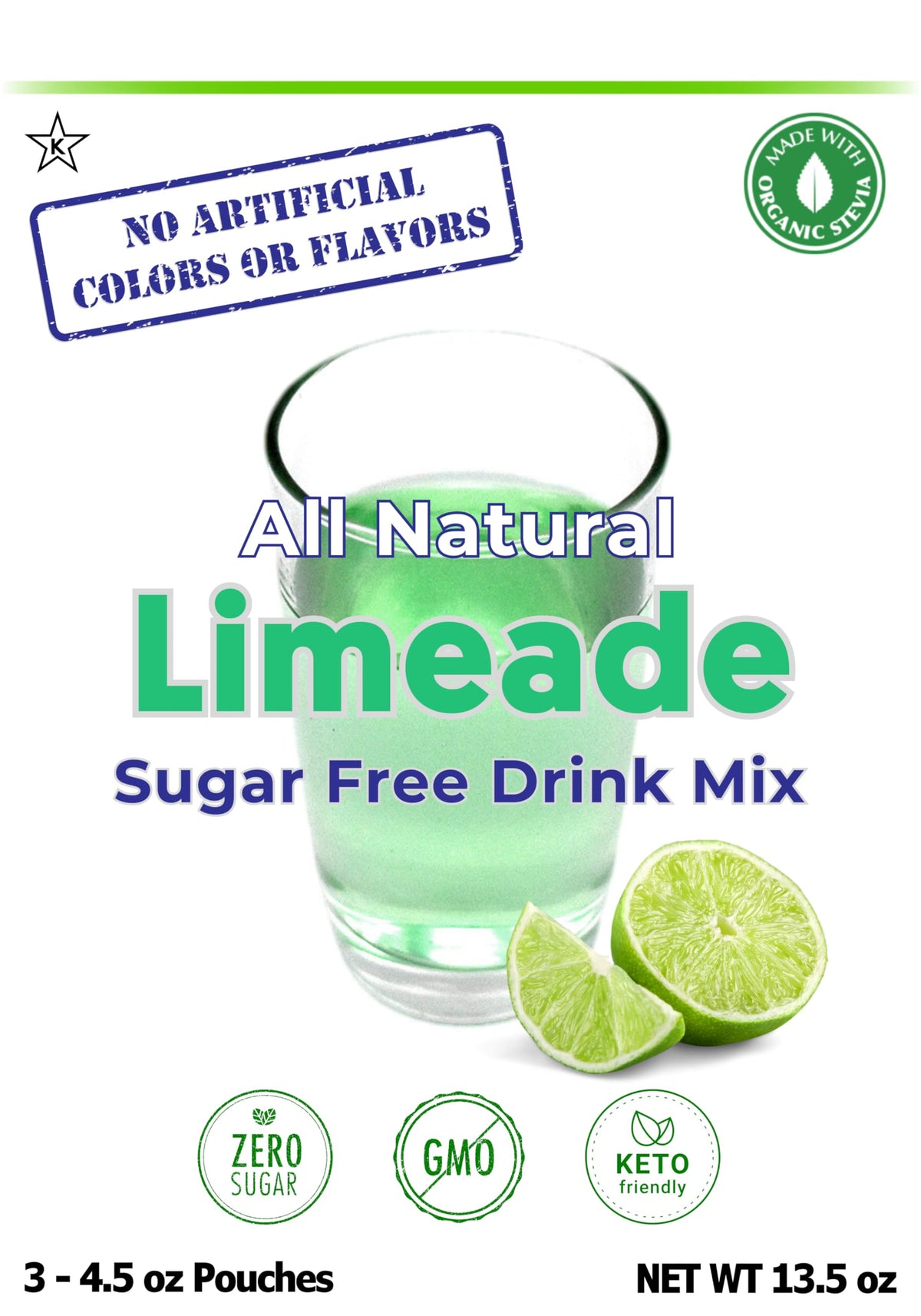 GramZero All Natural Limeade — Zero Calorie, Sugar Free, Stevia Sweetened