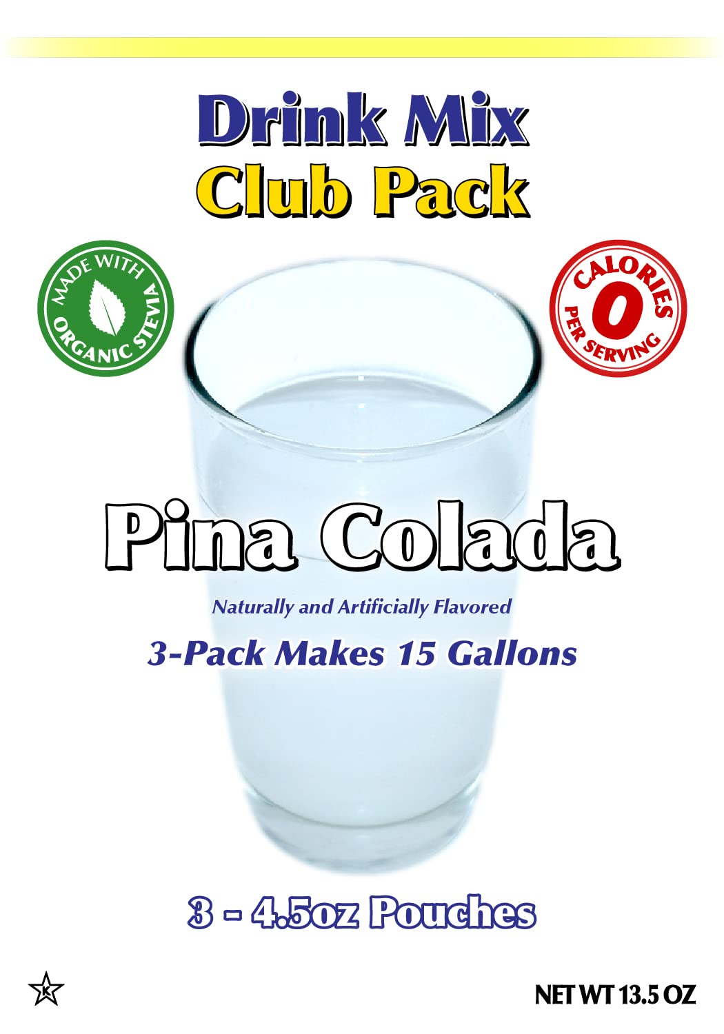 GramZero Pina Colada Zero Calorie Sugar Free Drink Mix | Keto Friendly & Stevia Sweetened