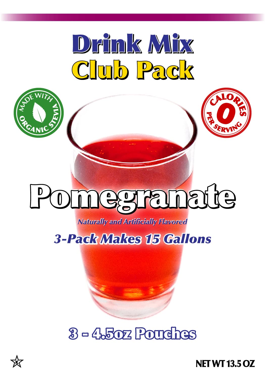 GramZero Pomegranate Zero Calorie Drink Mix – Sugar Free, Stevia Sweetened, Keto Friendly