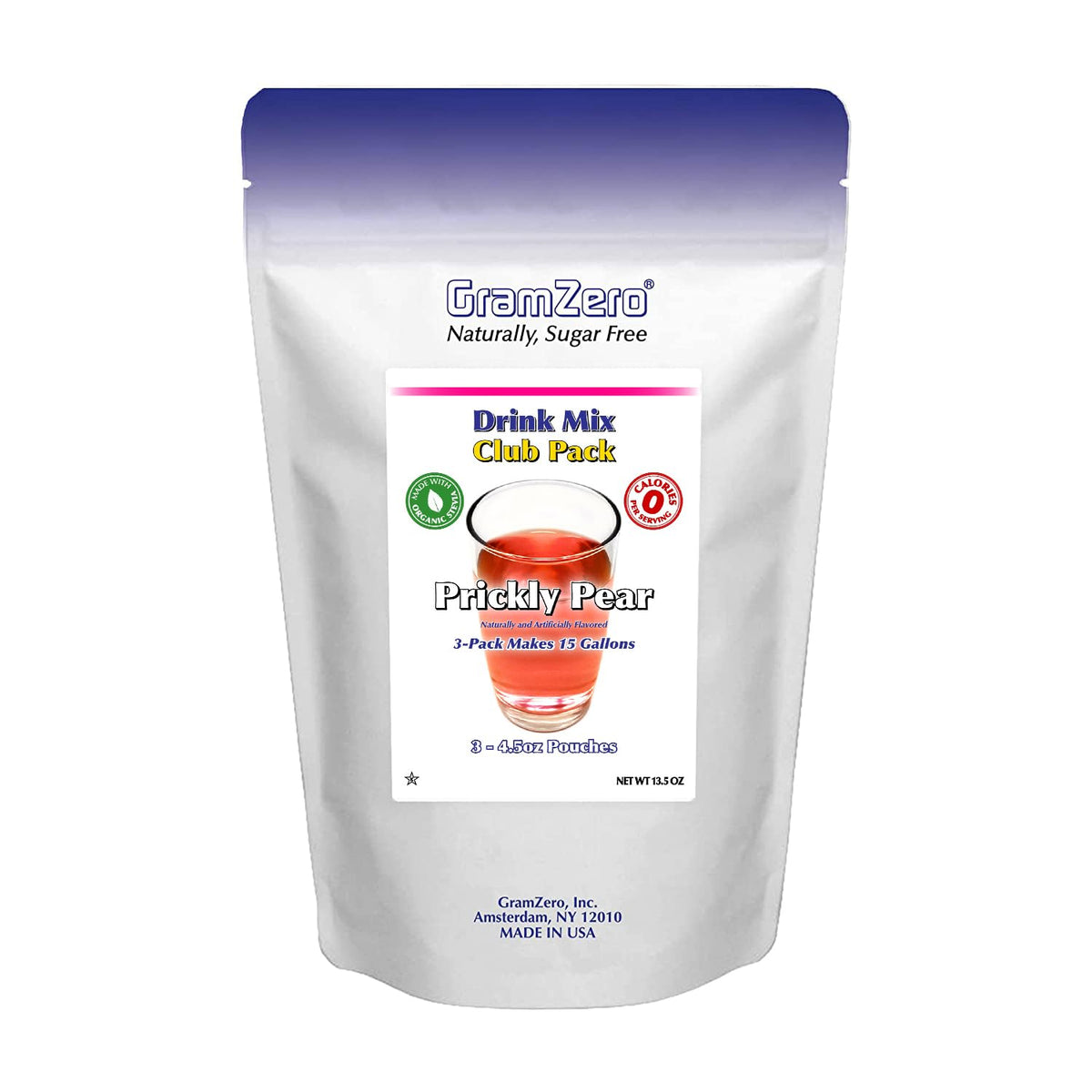 GramZero Prickly Pear Zero Calorie Drink Mix – Sugar Free, Organic Stevia, Keto Friendly