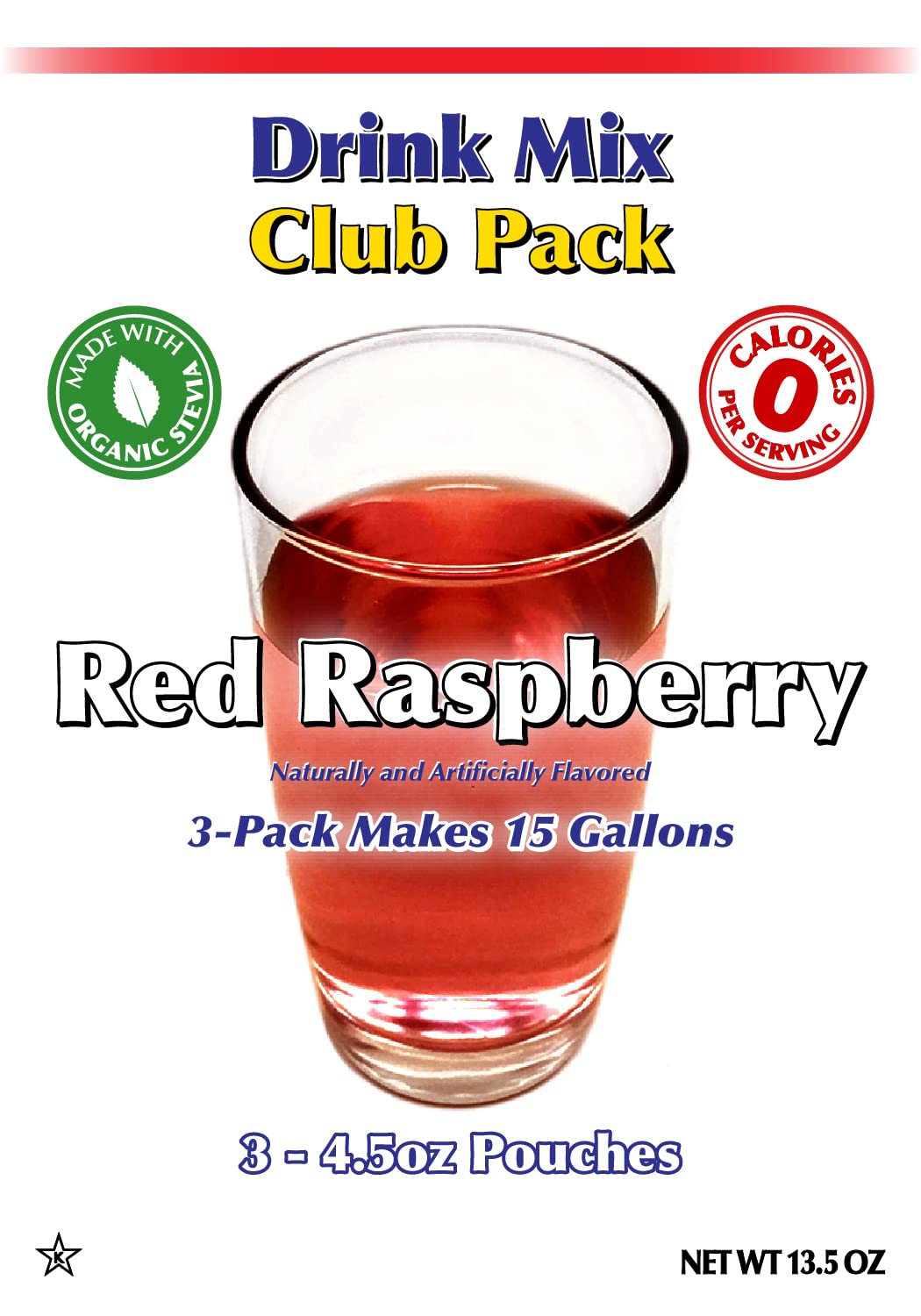 GramZero Red Raspberry Zero Calorie Sugar Free Drink Mix – Keto & Stevia-Sweetened