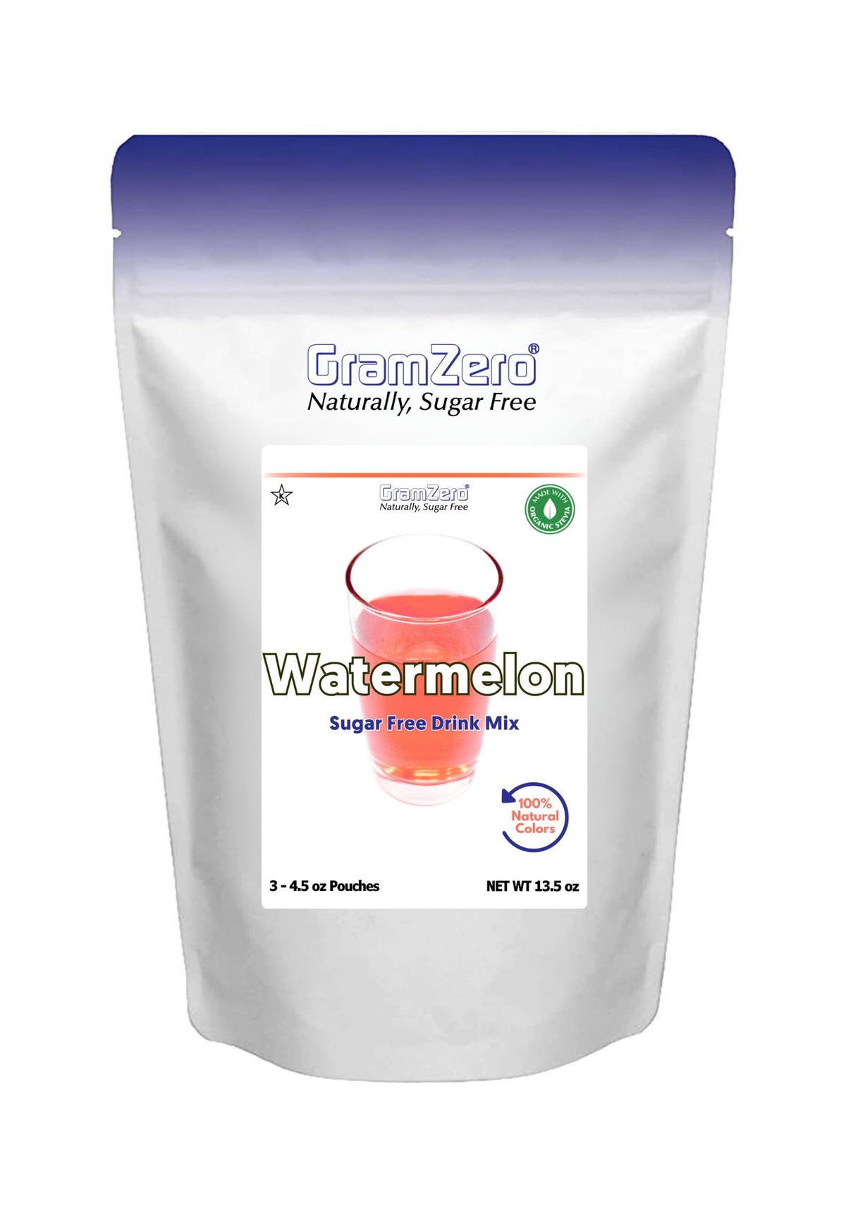 GramZero Watermelon Zero Calorie Drink Mix – Sugar Free, Keto Friendly, Stevia Sweetened