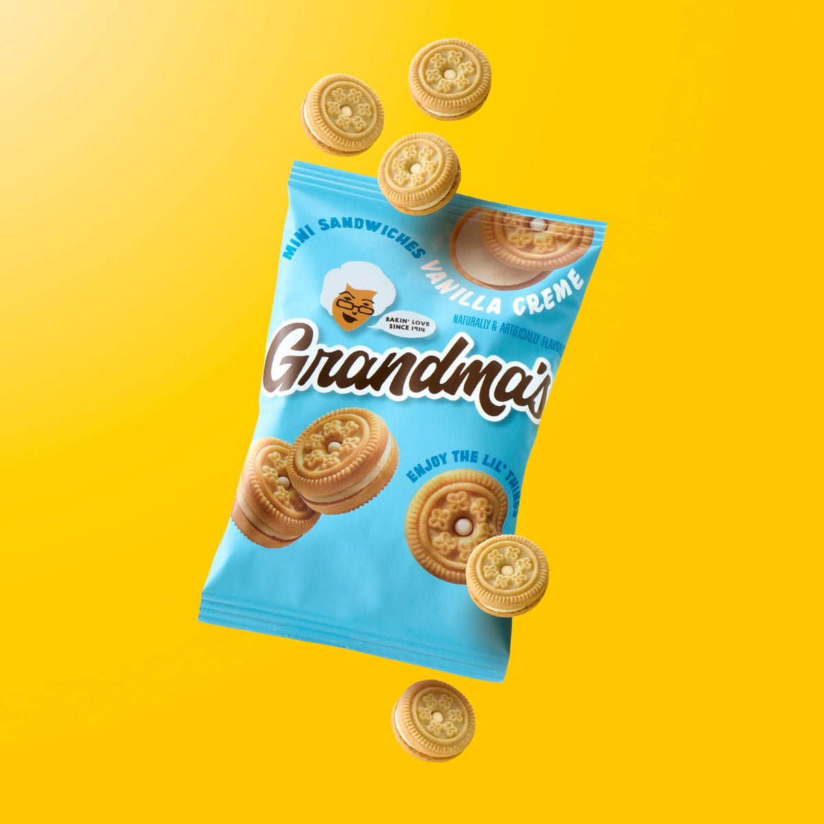 Grandma's Mini Cookies Vanilla Sandwich Creme - 24 Pack, 3.71 oz Bags