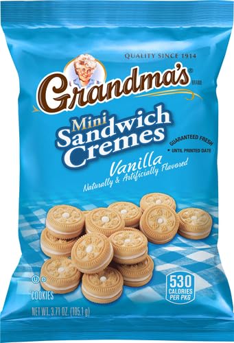 Grandma's Mini Cookies Vanilla Sandwich Creme - 24 Pack, 3.71 oz Bags