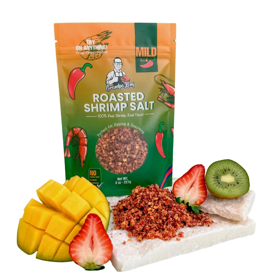 GrandpaKong Roasted Shrimp Salt (MILD) – Cambodian Umami Seasoning for Rice, Noodles, Seafood & Snacks | 8 oz