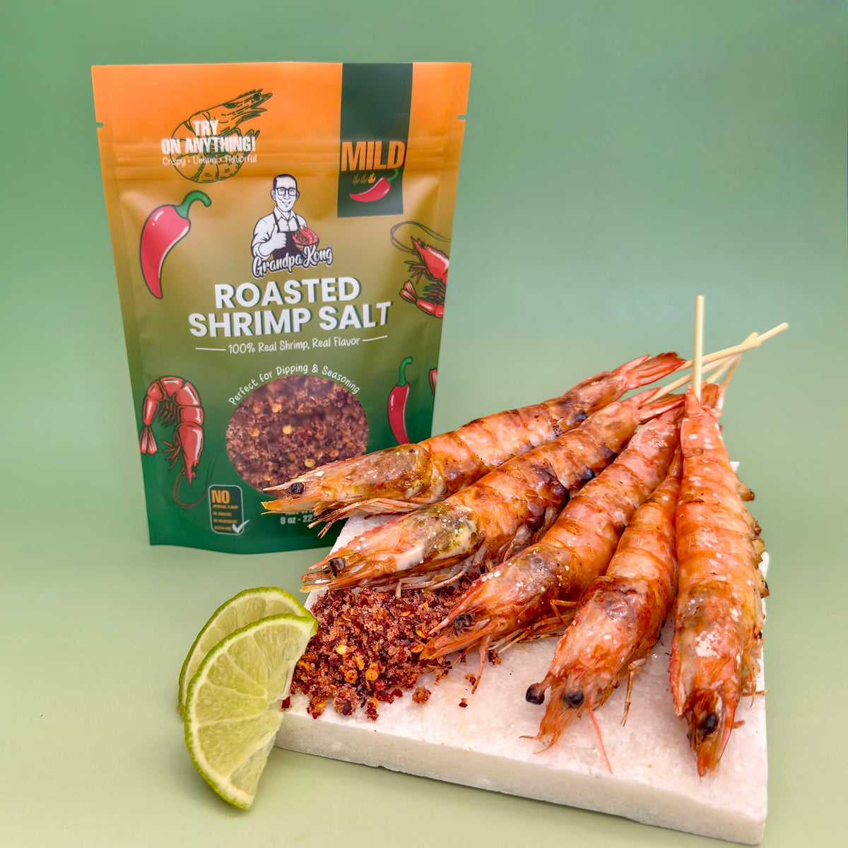 GrandpaKong Roasted Shrimp Salt (MILD) – Cambodian Umami Seasoning for Rice, Noodles, Seafood & Snacks | 8 oz