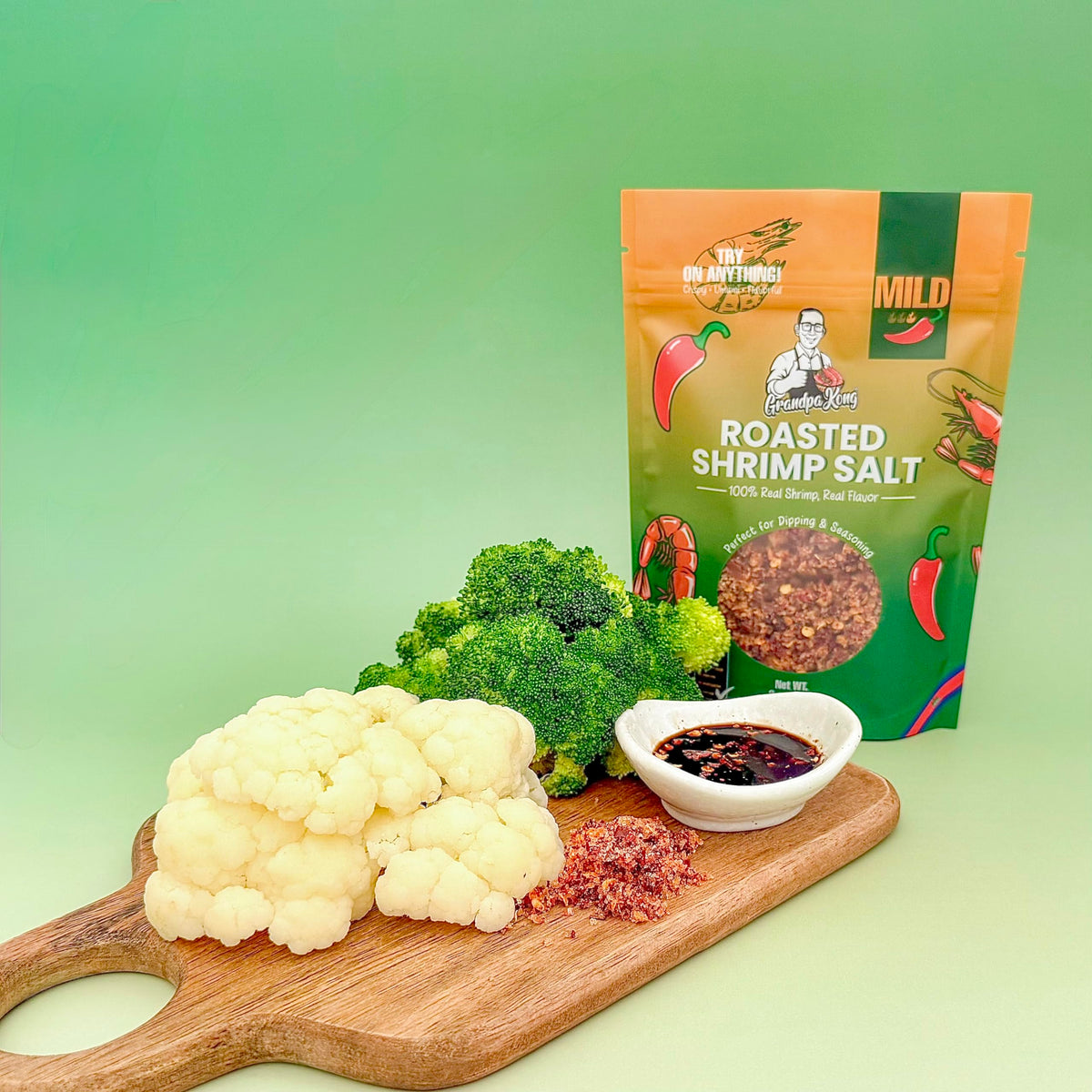 GrandpaKong Roasted Shrimp Salt (MILD) – Cambodian Umami Seasoning for Rice, Noodles, Seafood & Snacks | 8 oz