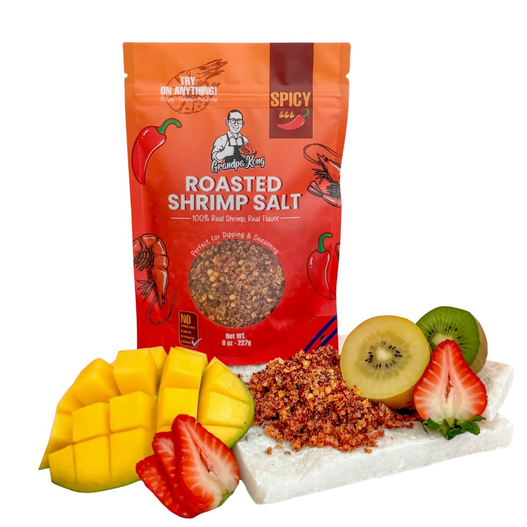 GrandpaKong Roasted Shrimp Salt – Spicy Umami Seasoning with Real Shrimp (8 oz)