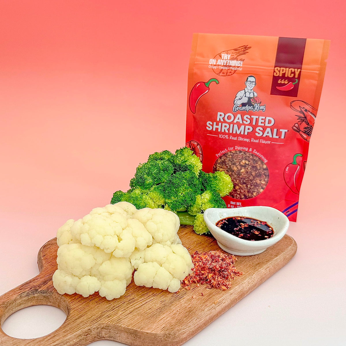 GrandpaKong Roasted Shrimp Salt – Spicy Umami Seasoning with Real Shrimp (8 oz)