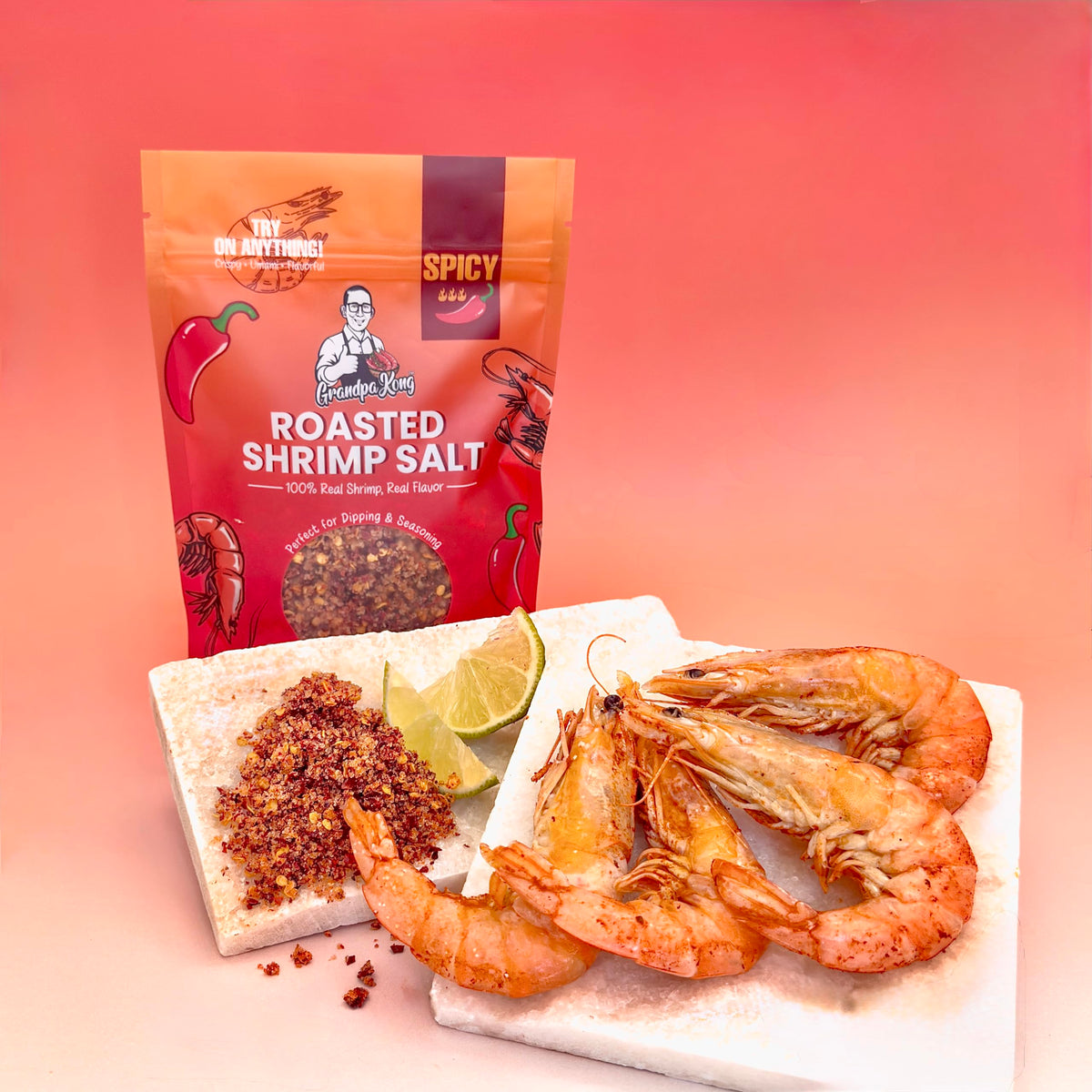 GrandpaKong Roasted Shrimp Salt – Spicy Umami Seasoning with Real Shrimp (8 oz)