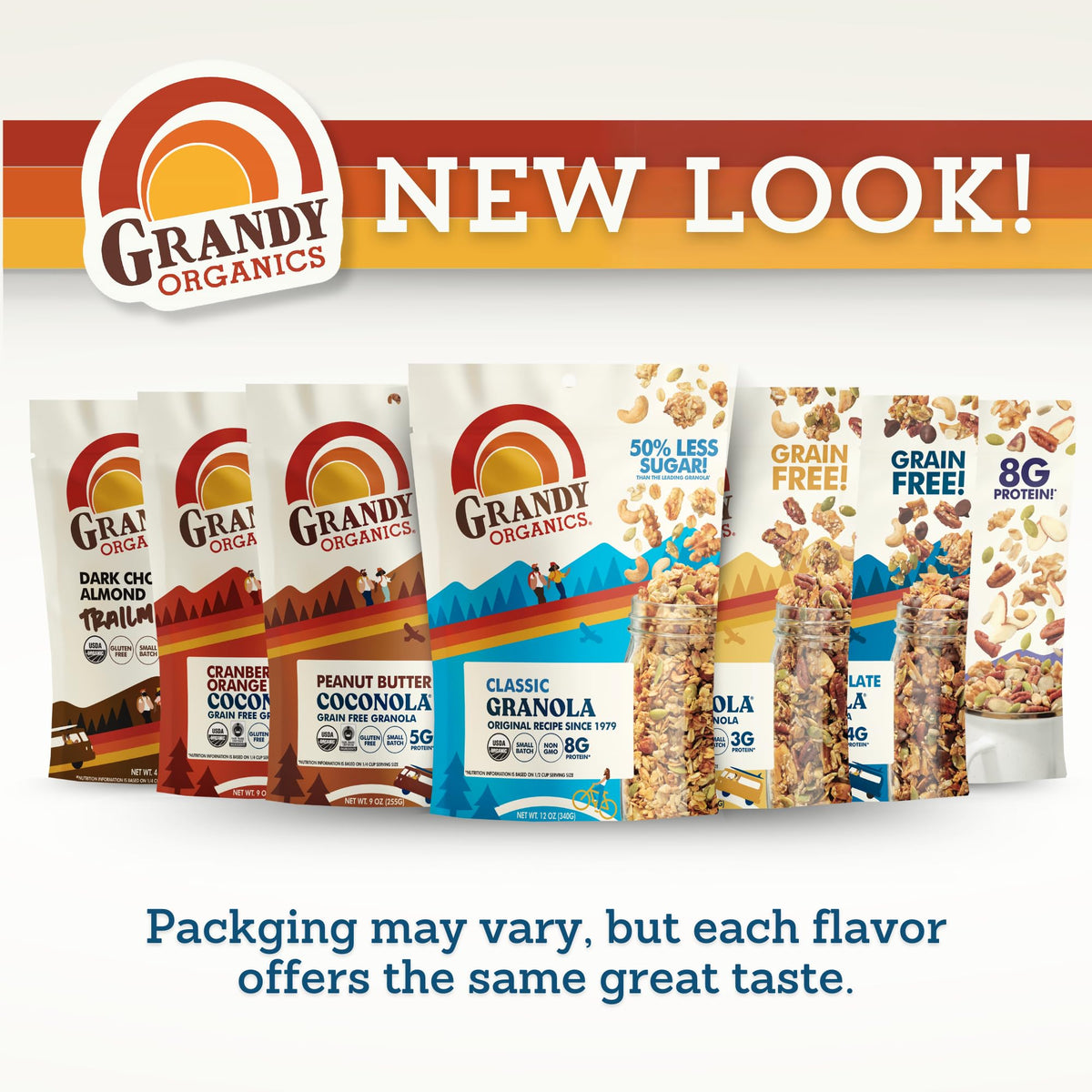 Grandy Organics Dark Chocolate Sea Salt Granola — Organic, Gluten Free, Pack of 3