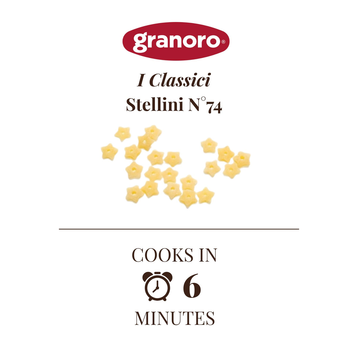 Granoro I Classici Stelline #74 – Star Pasta for Soups (Non-GMO, Vegan), 4x1 lb Bags