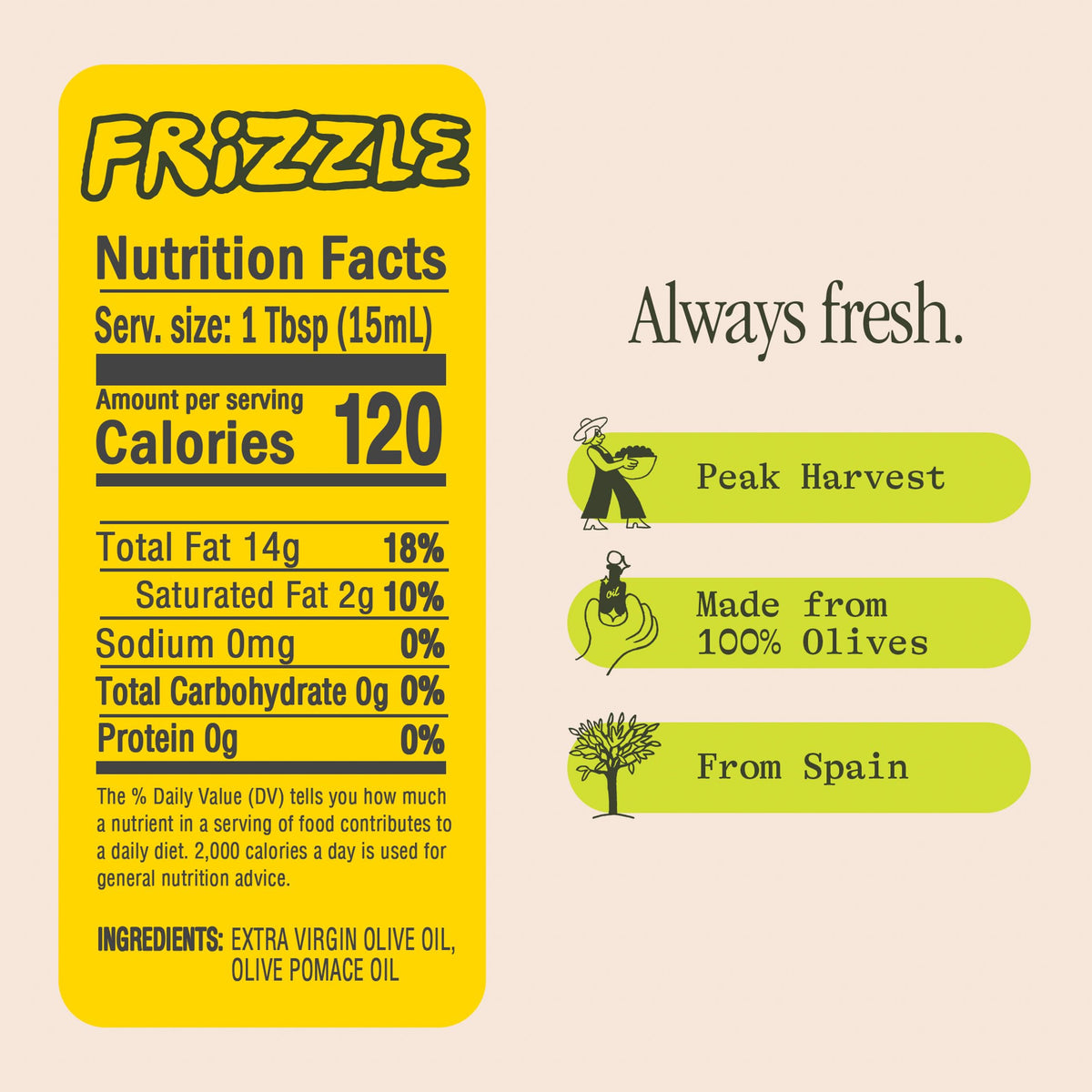 Graza Frizzle High Heat Olive Oil | 490 F Smoke Point, Neutral Flavor, 2L Squeeze Bottle