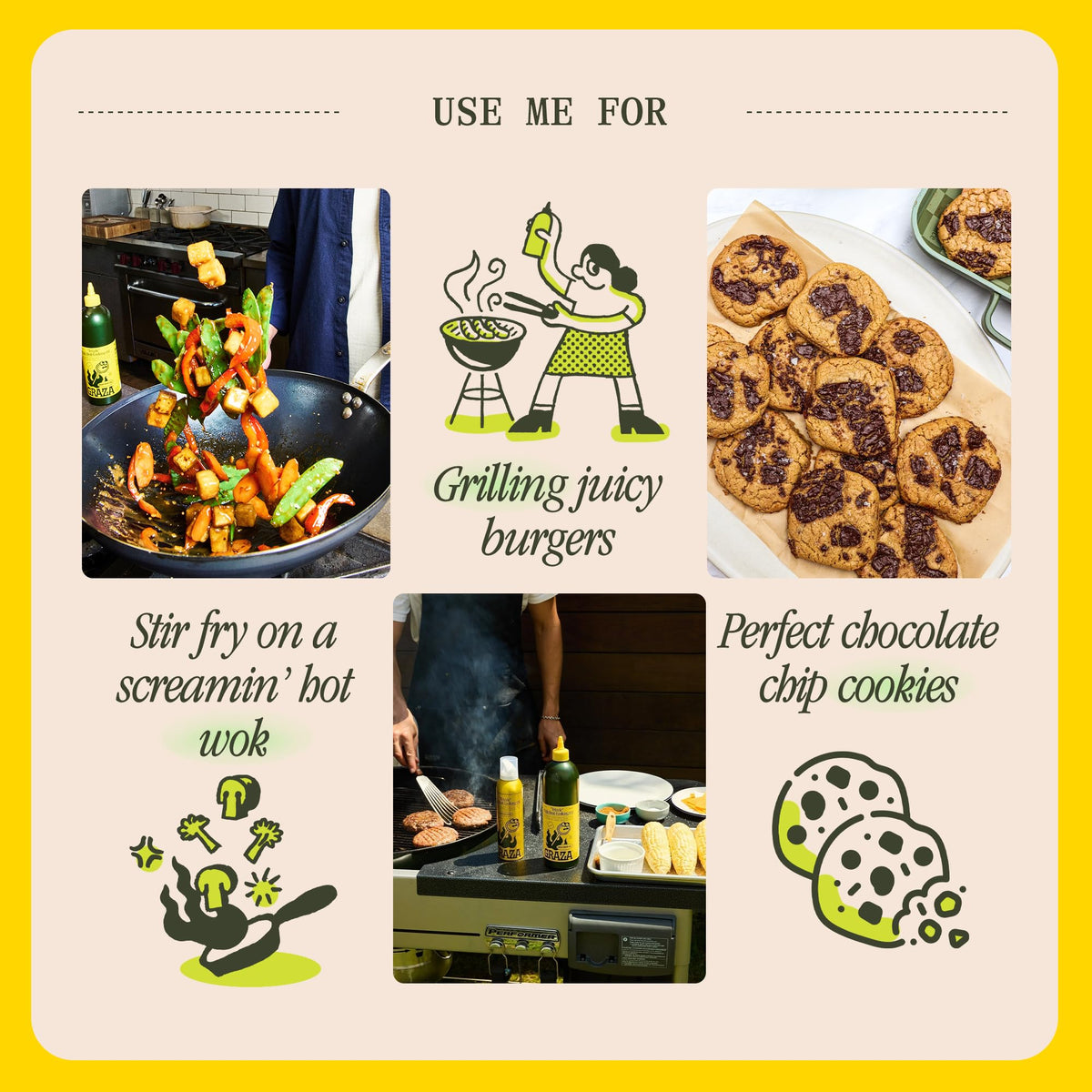 Graza Frizzle High Heat Olive Oil | 490 F Smoke Point, Neutral Flavor, 2L Squeeze Bottle