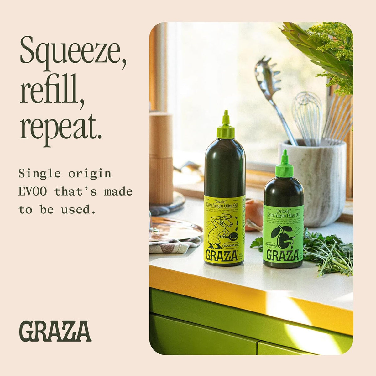 Graza Sizzle & Drizzle EVOO Variety Pack – High-Polyphenol Peak Harvest from Spanish Single-Origin Olives