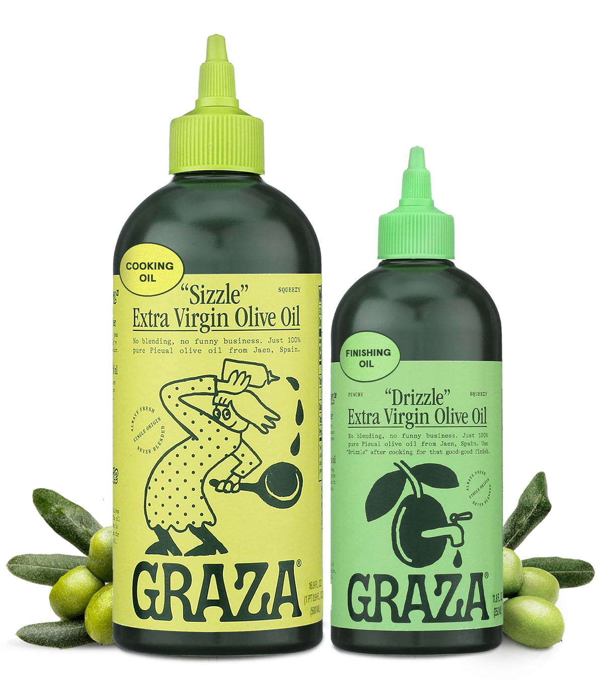 Graza Sizzle & Drizzle EVOO Variety Pack – High-Polyphenol Peak Harvest from Spanish Single-Origin Olives