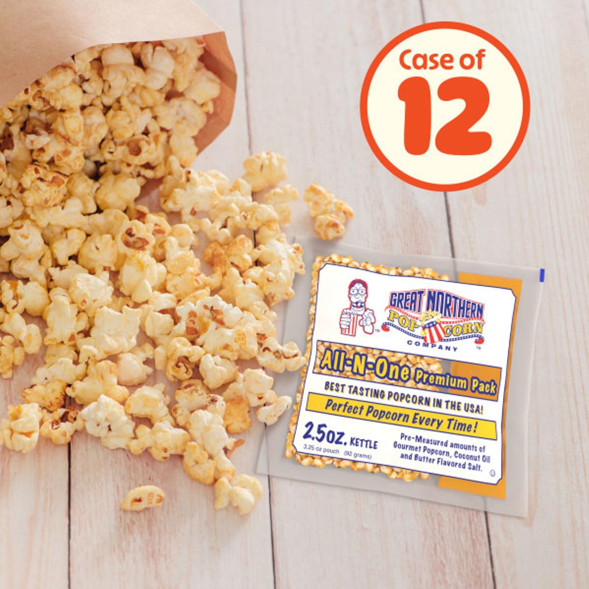 Great Northern Movie Theater Style 12-Pack Popcorn Packs – Pre-Measured 2.5 oz
